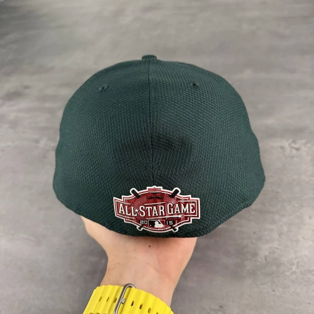 Oakland A's Athletics Hat New‎ Era Cap 7 7/8 Green Stripe 2015 All Star Patch
